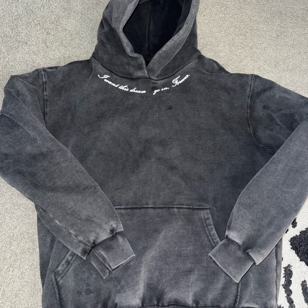 PacSun Charcoal Hoodie with Embroidered Text